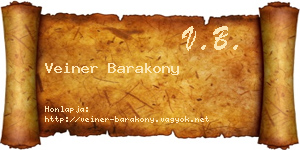 Veiner Barakony névjegykártya
